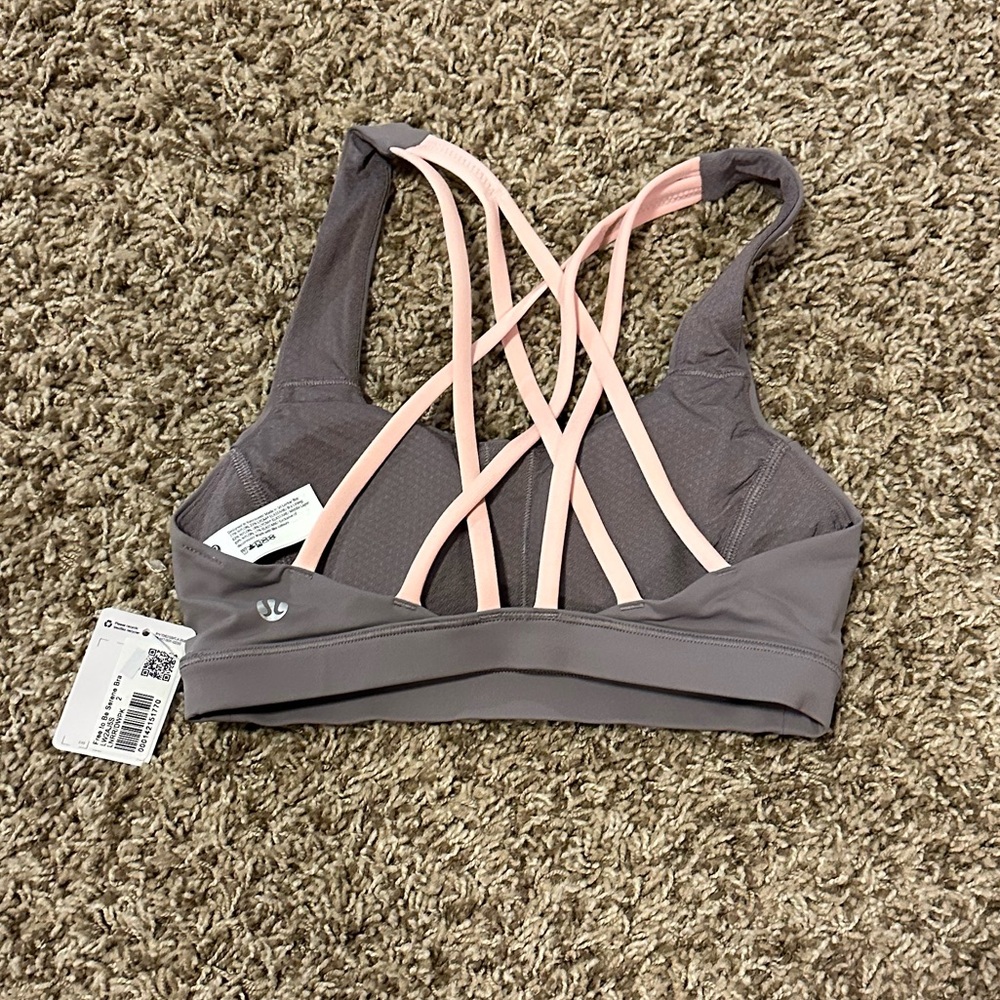 NWT Lululemon Free to Be Serene Bra lunar rock/dew pink sz 2 - Picture 6 of 7